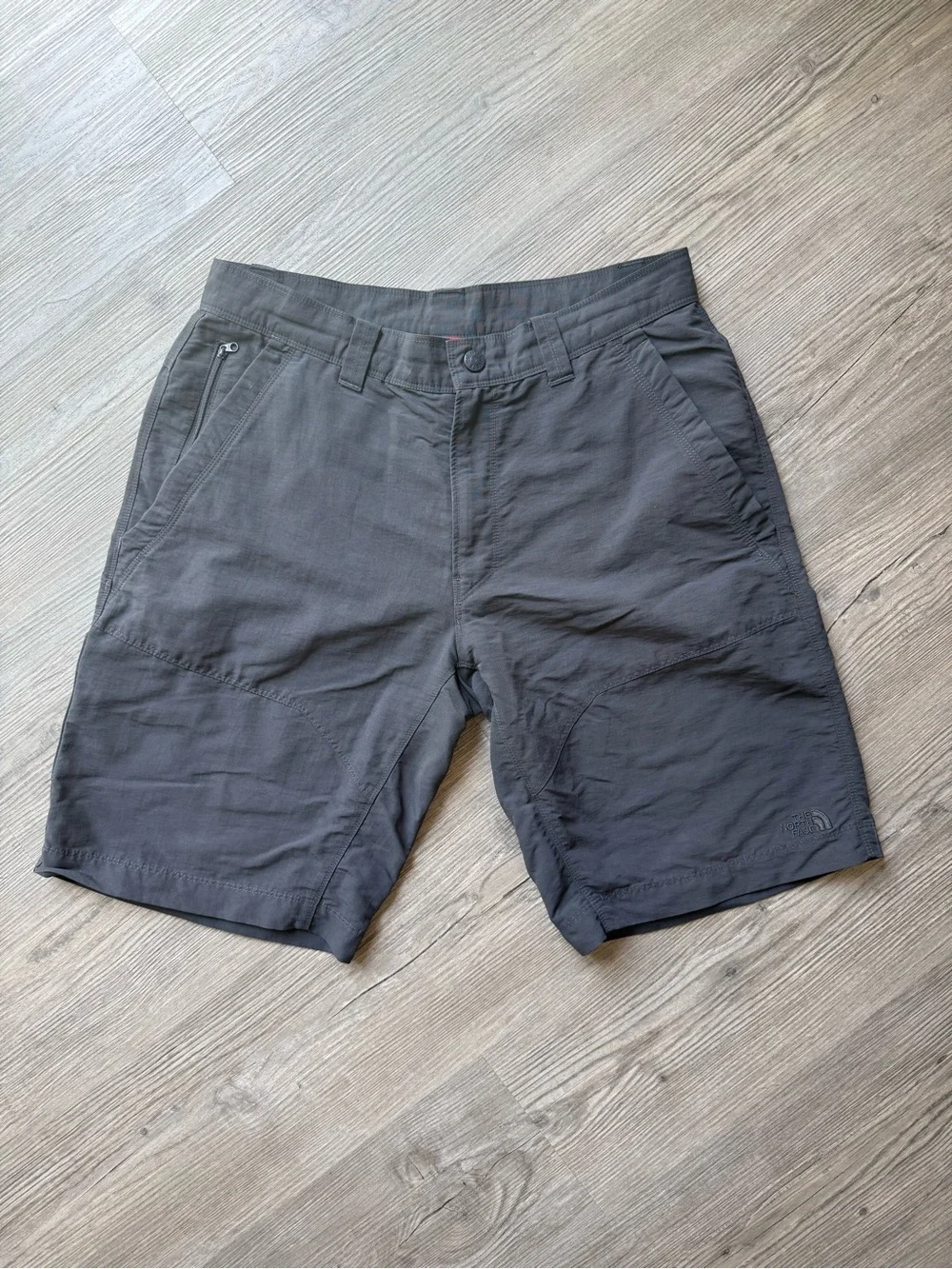 The North Face Hiking Shorts Mens 34 Grey Ripstop Cargo Trail Outdoor